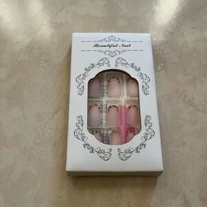 Pink and Leopard Print False Nails